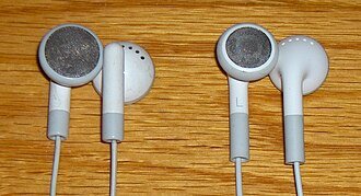 Comparison of early and later iPod earphones